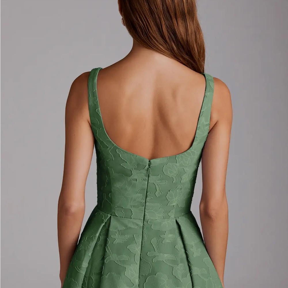 ADELIE EUCALYPTUS A-LINE MIDI DRESS - Picture 5 of 8